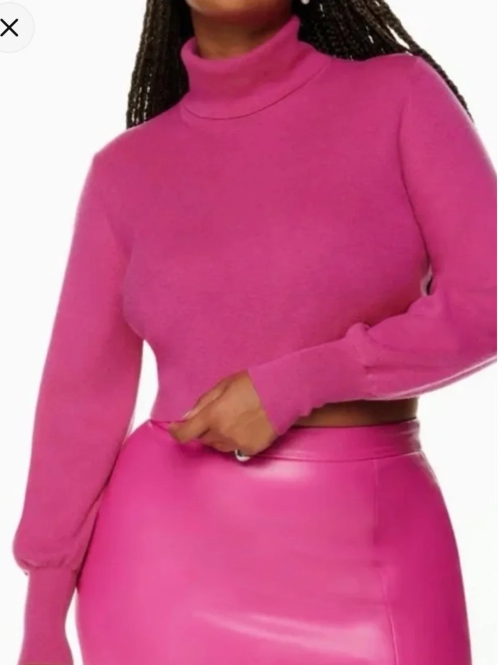 Aritzia Wilfred Rebecca Turtleneck Merino Wool Cropped Pink Size XS - Picture 8 of 8